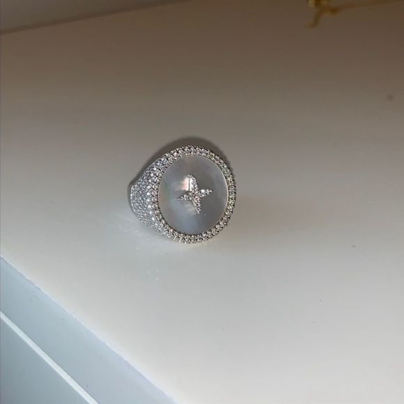 AMP MONACO pave with pearl ring - Picture 5 of 5